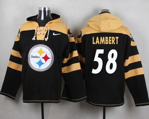 Nike Steelers #58 Jack Lambert Black Player Pullover NFL Hoodie - Click Image to Close